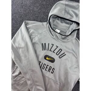 Nike Mizzou Tigers Dri-Fit Hoodie XL Gray Pullover Logo Spellout Football